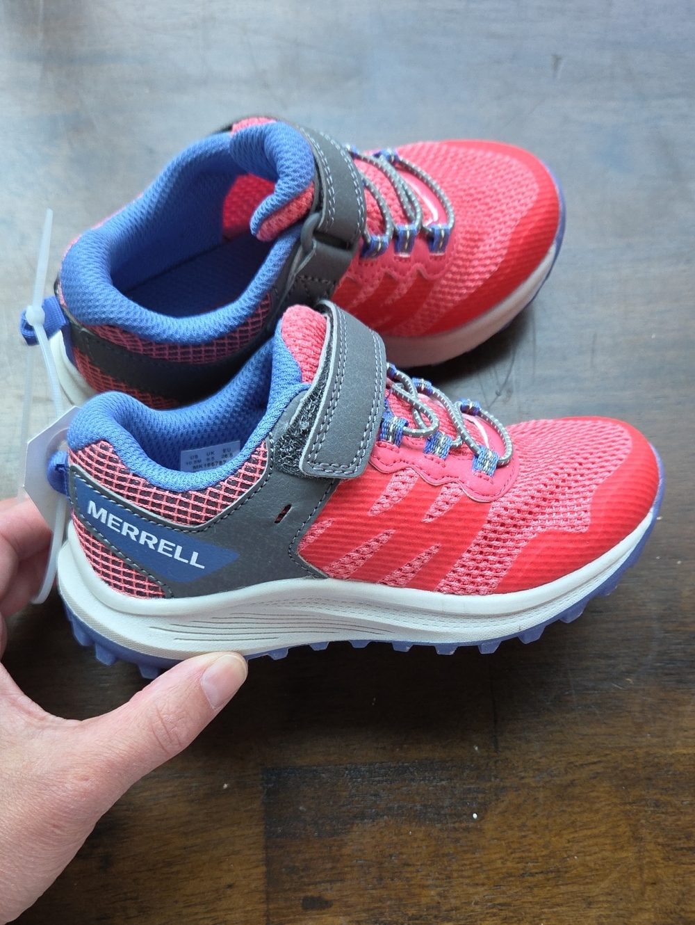 Merrell Size 10.5 Kids' Coral and Purple Trail Running Sneakers NEW